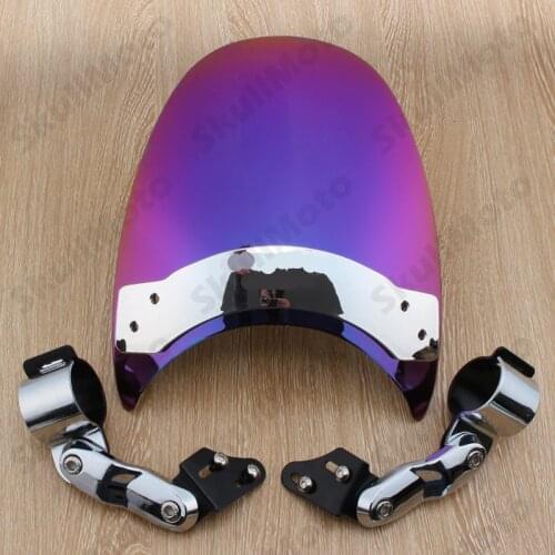 Motorcycle Windshield Small Front Fork Mount Windscreen Wind Deflector For Harley Yamaha Indian Honda Kawasaki Victory Universal