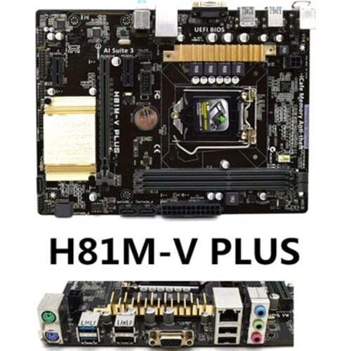 For ASUS H81M-V PLUS Motherboard LGA 1150 DDR3 M-ATX SATA3.0 USB3.0