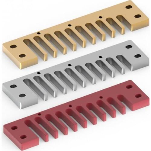 3 Colors Aluminum Alloy 10 Holes Comb Harmonica Part for Hohner Marine Band Crossover and Deluxe