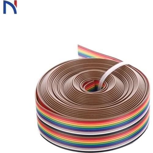 5M 1.27mm 20P 20 Pin DuPont Cable Rainbow Flat Line Support Wire Soldered Cable Connector Wire 3M 20 pin For Arduino Diy Kit