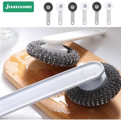 Kitchen daily necessities Nordic style wholesale steel ball non-stick cookware cleaning brush plastic PP cookware set factory di