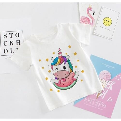 Summer Fashion Unisex T-shirt Children Boys Short Sleeves White Tees Baby Kids Trend Cute Tops Girls Clothes 1325