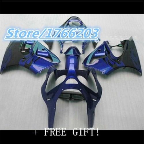HOT Sale ABS Black Blue Fairing Bodywork Kits For 2000-2002 Kawasaki ZX6R Motorcycle Accessories & Parts