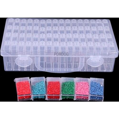 New 64 bottle Diamond Embroidery Diamond Painting Tool! Daimond Transparent Plastic Storage Box, Jewelry Drill Storage Box Gift