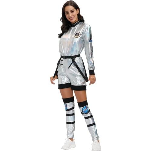 New Arrival Adult Astronaut Space Jumpsuit Halloween Cosplay Party Pilots Couple Costume