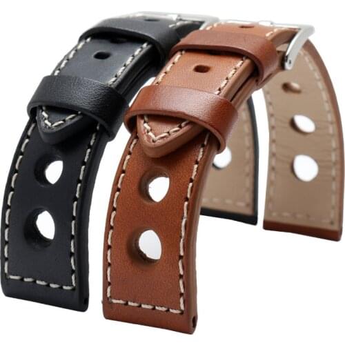 Genuine Leather Watchband for Galaxy Watch Strap 20mm 22mm 24mm Watch Band Tissote Timex Omega Wrist Bracelets