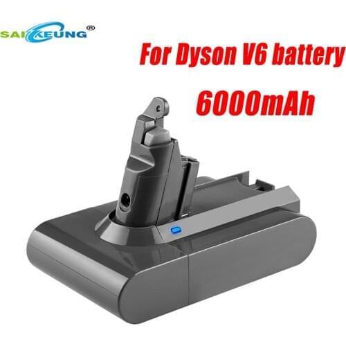 21.6V 6000mAh Rechargeable Lithium Battery Replacement Dyson V6 Vacuum Cleaner DC58 DC59 DC61 DC62 DC74 SV09 SV07 SV03 965874-02