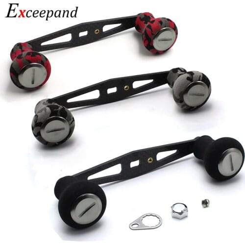 Exceepand Carbon Fiber Super Power Straight Baitcasting Drum Reel Handle for Abu Garcia Daiwa Baitcaster Reel Grips