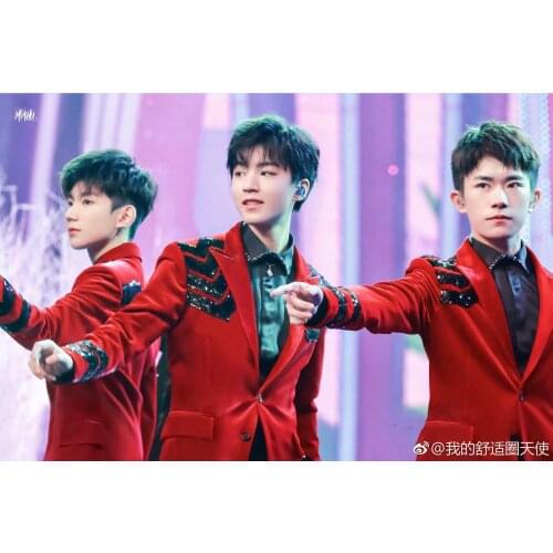 Tfboys the same red sequined stage balazer nightclub bar male singer studio stage costume men coat top
