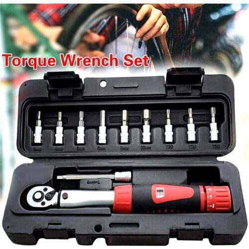 Bicycle Torque Wrench 1/4 Inch DR 2-24 Nm Torque Wrench Set Bicycle Repair Tool Kit Spanner Hand Tool Set