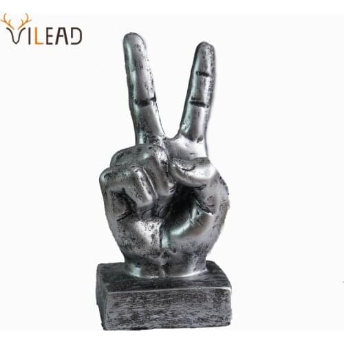 VILEAD Retro Nordic Encourage Hand Gesture Finger Desk Ornaments Interior Creative Modern Fashion Living Room Office Decoration