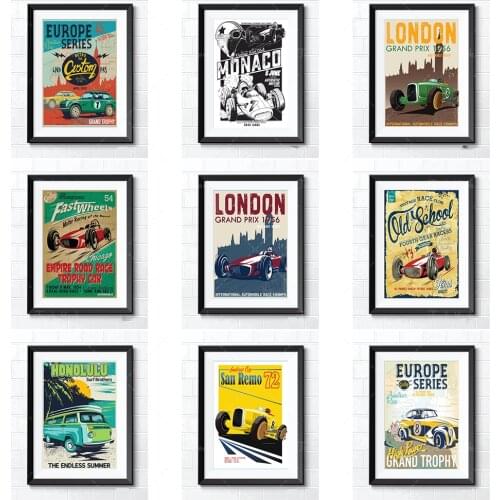 Superb Retro Style Motor Racing Vintage Cars Poster Prints Great Gifts
