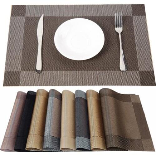 2021 New 45x30cm PVC Waterproof Heat Insulation Mat Dinning Table Bowl Dish Pad Placemat Heat Insulated Placemat Home Garden