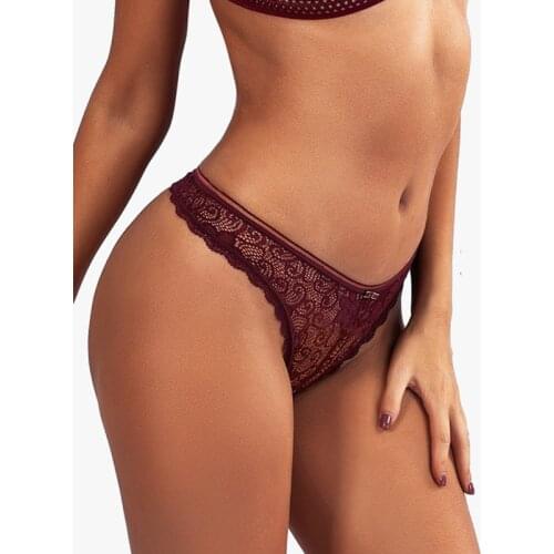 Women Sexy Lace Panties Lingerie T-Back Briefs Low-rise Underwear Thong Girls Fashion Cute Bow Transparent Underpants