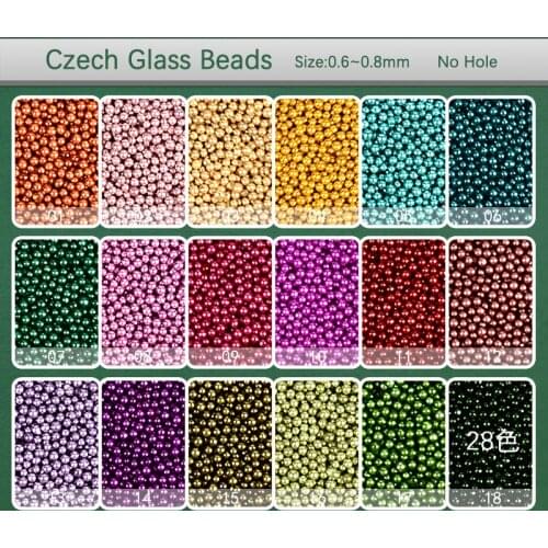0.6-0.8mm 3D Micro Nail Art Caviar Beads Silver Gold Glass Beads for Jewelry Making Diy Clothes Bags Art Decoration Seedbeads