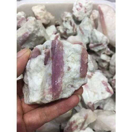1PCS rare natural stones and minerals pink tourmaline rough stone specimen healing crystals raw gemstone for home decoration