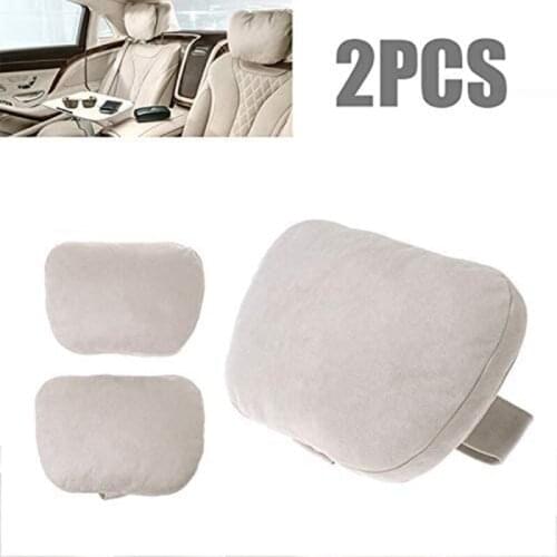 2Pcs Car Headrest Maybach Design S Class Ultra Soft Pillow Suede Fabric for Mercedes-Benz Headrest Neck Pillow