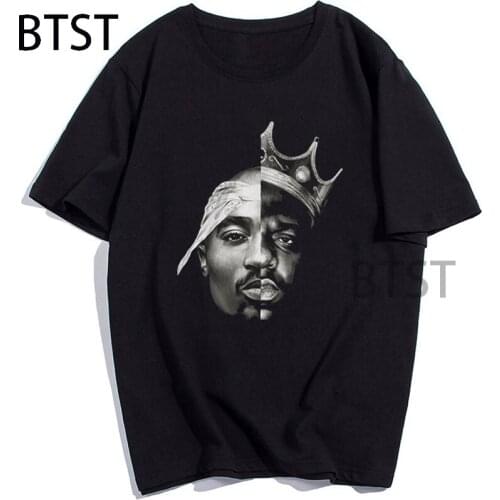 2Pac and The Notorious B.I.G. T-Shirt Tupac Shakur Rap Tee Biggie Smalls TShirt Summer Harajuku Fashion Cotton Men Tops summer