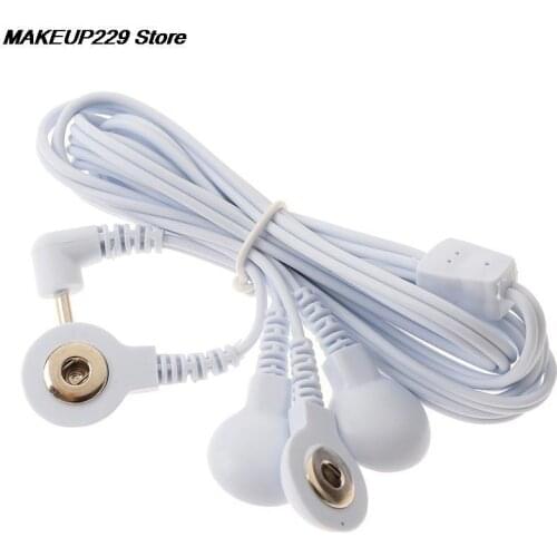 4-Way Durable Replacement Electrode Pads TENS Unit Lead Wires Cables For Tens EMS Standard 2.5mm Connection Massage Tools 1PC
