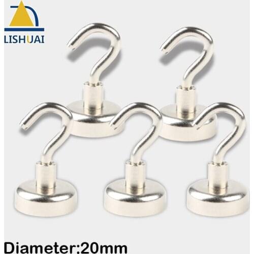 5pcs/Lot D20 Neodymium Magnetic Hanging Hook for Daily Use