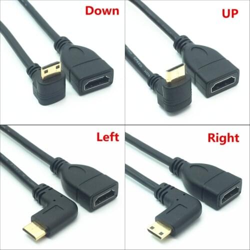 90 Degree Mini HDMI-compatible Male to HDtv Female Converter Adapter Cable Converter Adapter HDTV Connector