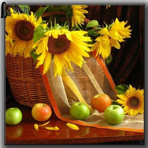 Diamond Painting Sunflower apple Rhinestone Mosaic Embroidery Cross Stitch mosaic Kit Beaded Painting Home Decoration Modern