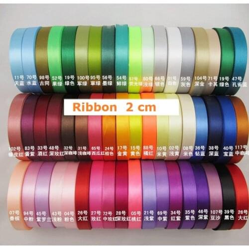 Free shipping 2 cm single face satin ribbon,22 Meter/roll.110 meter/lot 120 colors can option belt gift packing HOHO
