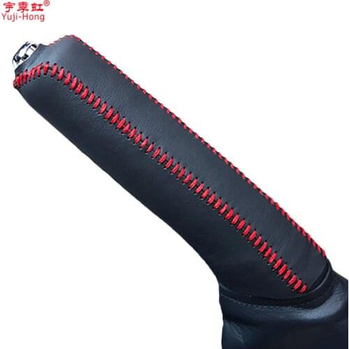 Yuji-Hong Car Handbrake Covers Case for Toyota Corolla 2007-2017 Genuine Leather Cover Car Styling Handbrake Grips Black