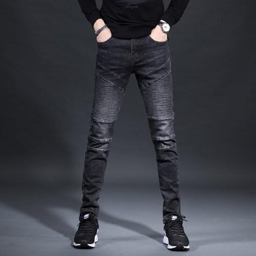 Black Jeans Fashion Men Straight Stretch Denim Trousers High Quality Soft Slim Fit Pants