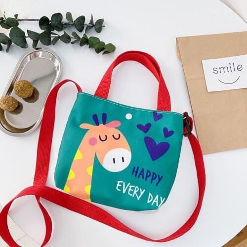 Kids Canvas Bag Handbag Messenger Bag Children Diagonal Cute Small Bag Cartoon Shoulder Bag