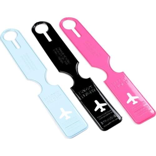 ISKYBOB 1pc Candy PVC Travel Luggage Label Straps Suitcase ID Name Address Identify Tags Airplane Travel Accessories