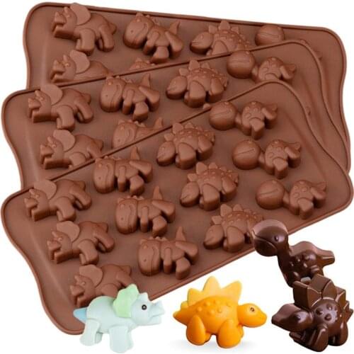 12 Cavity Dinosaur Chocolate Mold Non-Stick Silicone Dinosaur Mould For Candy Chocolate Jelly Ice Cube