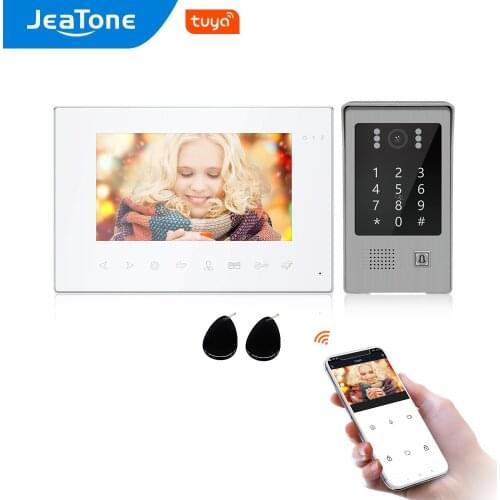 Jeatone 7 inch Tuya Wifi Video Intercom for Home Video Door Phone 720P/AHD Calling Panel Support Password/Cards/Phone APP unlock