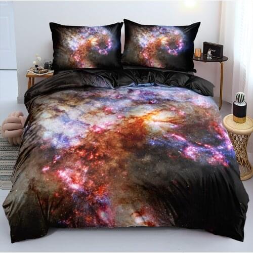Stardust Duvet Cover Sets Nebula Bed Linen Quilt/Comforter case Pillow Covers Bedding Set King Queen 220x240cm 150 Home Textiles