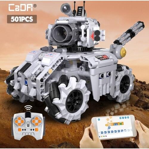 Cada City Military Technical APP Remote Control Electric Tank Building Blocks Creator MOC Off-road RC Racing Car Bricks Toys