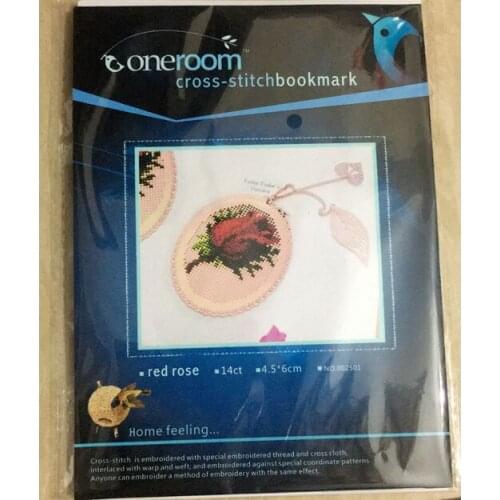 Red rose DIY Craft Stich Cross Stitch Bookmark Metal Silver Golden Needlework Embroidery Crafts Counted Cross-Stitching 2