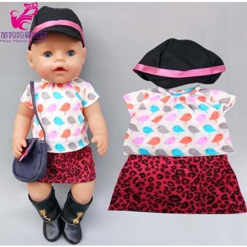 Doll Short t-shirt jean pants set for 18" Bebe Born Doll clothes Suit for 18 inch girl doll outwear set kids gifts