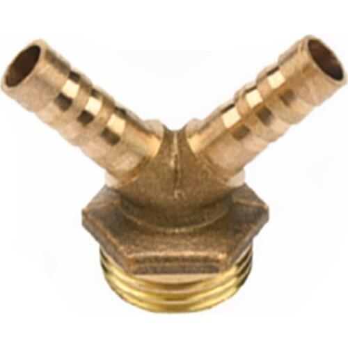 Brass Two Barb Hose Fitting 1/2"BSP Male Thread 8mm/10mm Hose Tube Water spray device Barbed Coupling Connector Adapter