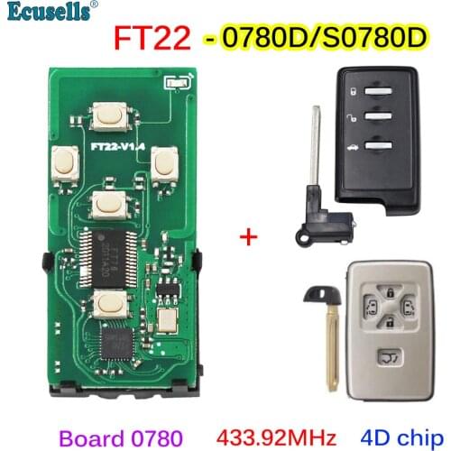 Lonsdor FT22-S0780D/0780D 433.92MHz Smart Keyless Go Remote Key PCB with 4D Chip for Suabru Outback Legacy Board 0780