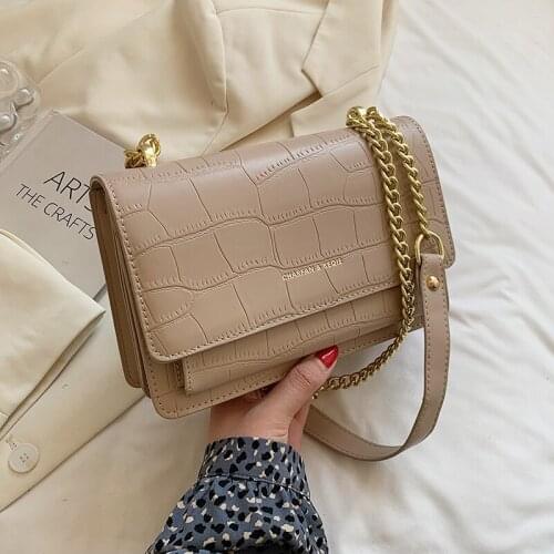 Stone Pattern Small PU Leather Flap Crossbody Bags For Women 2021 Trend Lady Branded Trending Shoulder Purses and Handbags