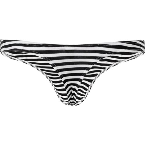 Brand New Mens Sexy Thongs Briefs G-string Thong Men Tanga Gay Underwear Male Jockstraps Cotton Breathable Stripe