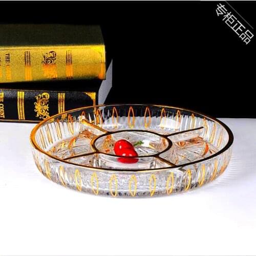 New 2008 Jinwuge Crystal Fruit Plate Fruit Pot Dried Fruit Basket Fruit Bucket Snack Plate