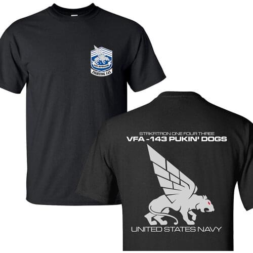 2019 New Summer Fashion Tee Shirt VFA143 PUKIN' DOGS SQUADRON UNITED STATES NAVY T-SHIRTS S-3XL