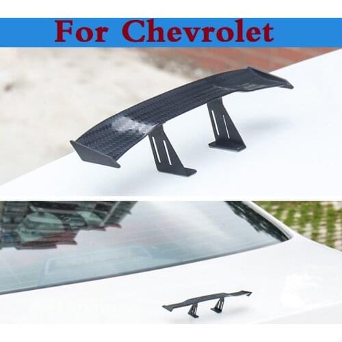 New Car Rear Tail Carbon Spoiler Wing Decoration Stickers For Chevrolet Lanos Malibu Metro Monte Carlo Mw Niva Sail Sonic Spark