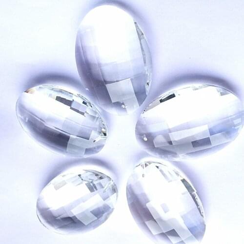 Wholesale price,AAA 50mm(100pcs/lot)clear Egg Shape Crystal Chandeliers hanging Pendants/Crystal Curtain parts+free rings