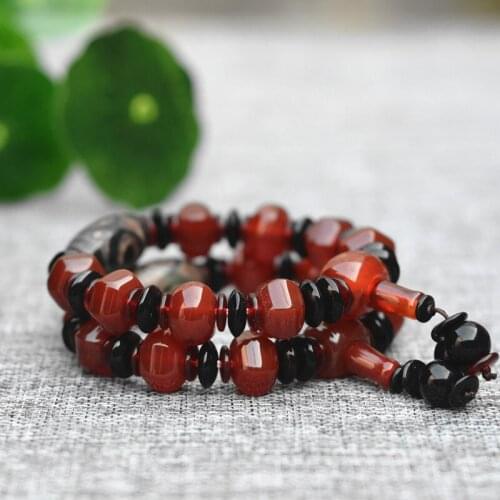 Wholesale Natural Red Chalcedony Bracelets Dzi Buddha Bead Bracelets Gift for Womens fashion Stone jewelry
