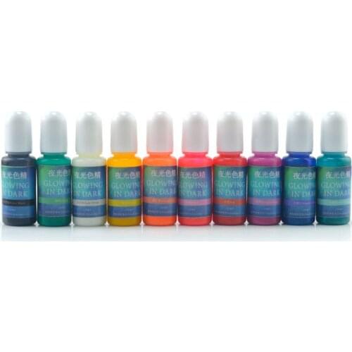 10 Colors Glowing in Dark Epoxy Resin Pigment Luminous Colorant Jewelry Making 203B