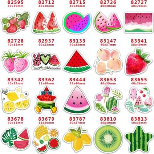 DIY Craft Supplies Sewing Accessories Cartoon Fruit Printed Planar Resins Mold 30 Pieces. PR-82595