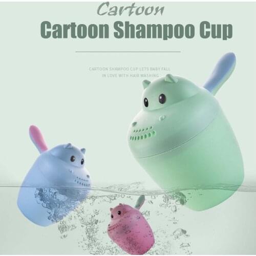 Baby Shampoo Rinser Durable Cartoon Shape Solid Baby Bath Wash Hair Cup Multifunctional Spoon Large Capacity Shampoo Cups