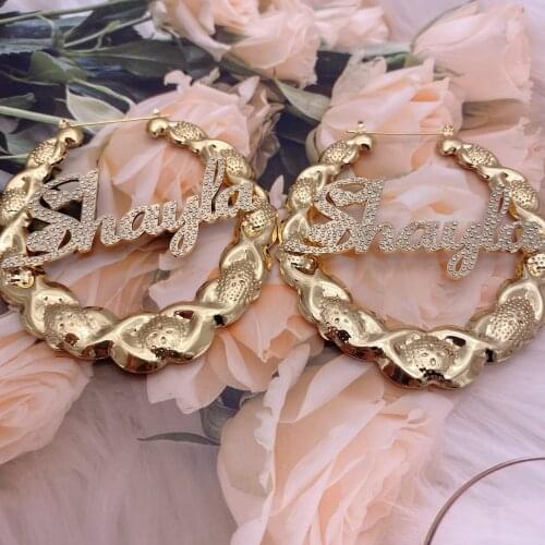 Custom XOXO Hoop Earrings Personalized Name Earring Bling Name Earrings Custom Earrings for Women Gift